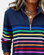 Sweatshirt | Half Zip, Rainbow Stripe Detailing 8