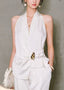 Tank Top | Asymmetrical Hemline, V-Neck Sleeveless 2