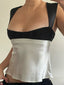 Tank Top | Satin Patchwork, V Neckline 0