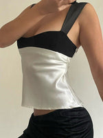 Tank Top | Satin Patchwork, V Neckline 1