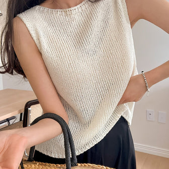 Tank Top | Sleeveless, Open Woven Structure 0