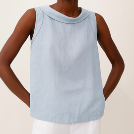 Tank Top | Sleeveless, Rolled Collar Design 4