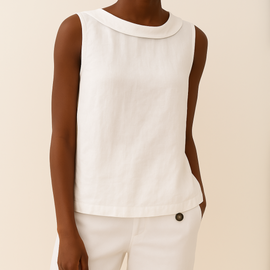 Tank Top | Sleeveless, Rolled Collar Design 5