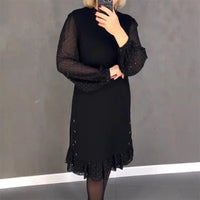 Thessariae Elegant Crystal-Embellished Women's Robe - Classic Round Neck Bathrobe for Special Occasions 1