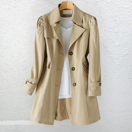 Trench Coat | Classic Button Front, Notched Lapel Collar 3