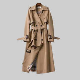 Trench Coat | Double-Breasted Front, Belted Waist 0