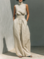 Trousers Set | Wide Leg Design, Cotton Blend 7