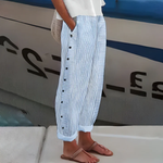 Trousers | Vertical Stripes, Flowing Loose Cut 0