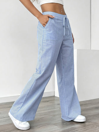 Trousers | Wide Leg, Striped Design 2