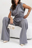 Two-Piece Set | Draped Top, Wide-Leg Pants 2