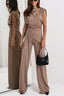 Two-Piece Set | Draped Top, Wide-Leg Pants 3