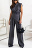 Two-Piece Set | Draped Top, Wide-Leg Pants 8
