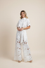Two-Piece Set | Floral Embroidery, Wide-Leg Pants 2