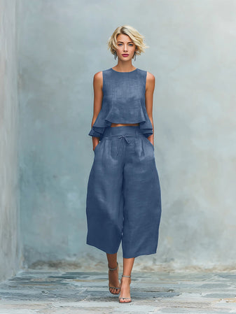 Two-Piece Set | Ruffled Hem, Lightweight Fabric 1