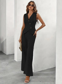 Two Piece Set | Asymmetric Top, Wide Leg Trousers 1
