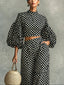 Two Piece Set | Puff Sleeve Crop Top, Wide Leg Palazzo Pants 2