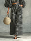 Two Piece Set | Puff Sleeve Crop Top, Wide Leg Palazzo Pants 3