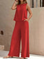 Two Piece Set | Sleeveless Top, Wide-Leg Pants 0