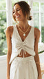 Two Piece Set | Sleeveless Top, Wide Leg Pants 1
