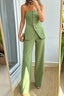 Two Piece Set | Strapless Top, Wide-Leg Trousers 0