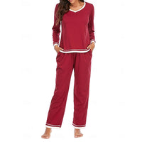 Two Piece Set | V-Neck Top, Relaxed Trousers 0
