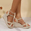 Wedge Sandals | Faux Leather Upper, Alloy Buckle Detail 2