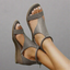 Wedge Sandals | Open Toe, Back Zipper Closure 2