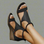 Wedge Sandals | Open Toe, Back Zipper Closure 3