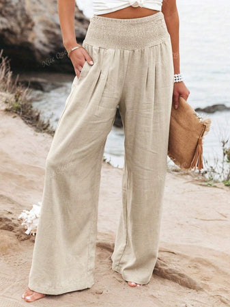 Wide Leg Pants | High Waist, Relaxed Fit, Linen 0