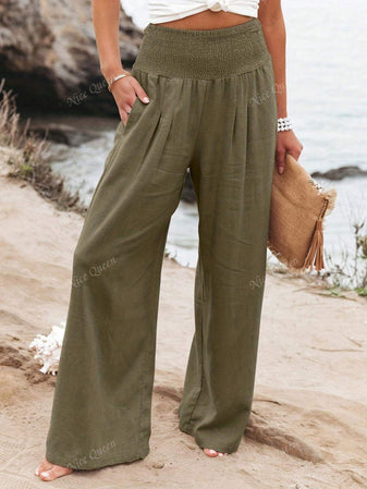 Wide Leg Pants | High Waist, Relaxed Fit, Linen 3