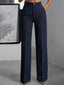 Wide Leg Trousers | High Waist, Pinstripe Detail 1