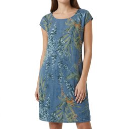Women’s Leaf Print Short Sleeve Casual Dress