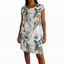 Women’s Leaf Print Short Sleeve Casual Dress