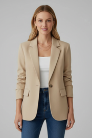 Women's Blazer | Notched Lapel, Single-Button Closure 7