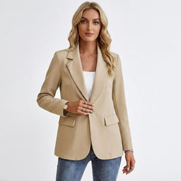 Women's Blazer | Single-Breasted Closure, Notch Lapel Collar 3