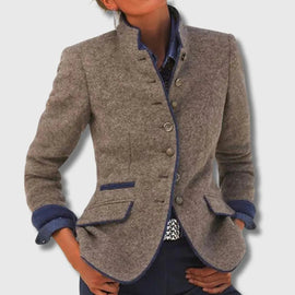 Women's Blazer | Wool Fabric, Contrast Trim 0