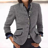 Women's Blazer | Wool Fabric, Contrast Trim 1