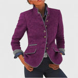 Women's Blazer | Wool Fabric, Contrast Trim 2