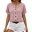 Women's Button Top Short Sleeve Printed Design