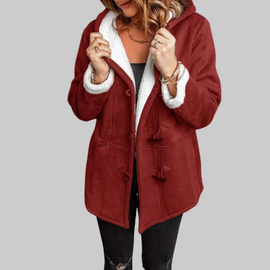 Women's Coat | Button-Down Front, Hooded Collar 5