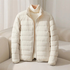 Women's Coat | Lightweight Quilted Puffer, Stand Collar 1