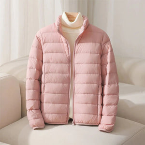 Women's Coat | Lightweight Quilted Puffer, Stand Collar 2