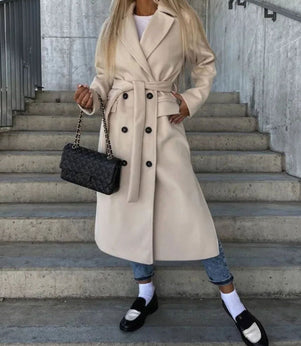 Women's Coat | Long Silhouette, Notched Lapel Collar 1
