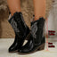 Women's Cowgirl Boots - Embroidered Western Ankle Boots with Block Heels for Everyday Style 4