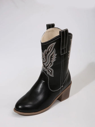 Women's Cowgirl Boots - Embroidered Western Ankle Boots with Block Heels for Everyday Style 6