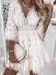 Women's Dress | Eyelet Lace, V-Neck Design 1