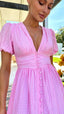 Women's Dress | V-Neck, Puff Sleeves 5