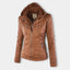 Women's Hooded Leather Moto Jacket - Stylish Zip Front Design, Edgy Look, Perfect for Autumn/Winter 3