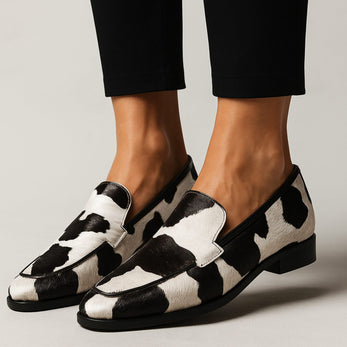 Women's Loafers | Pointed Toe, Cow Print Slip-On 1