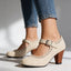 Women's Pumps | Brogue Perforations, Block Heel 7